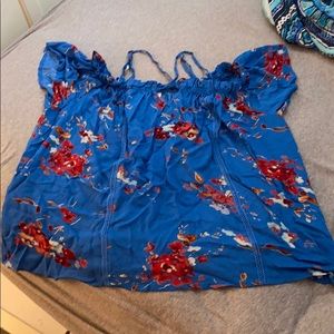 Blue flowered blouse